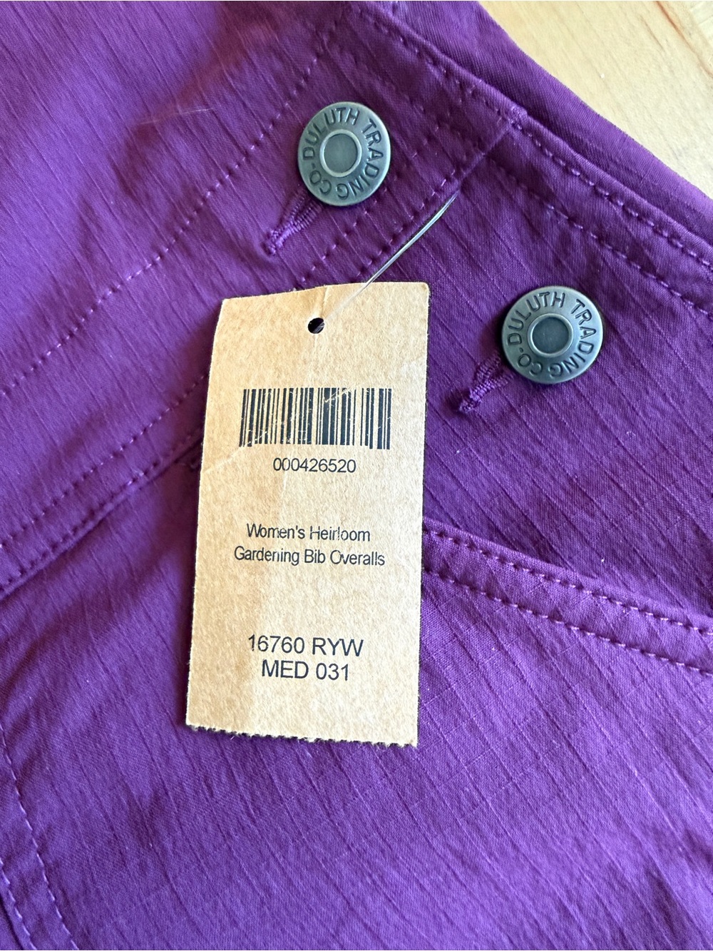 NEW* Duluth Trading 🌺🪻Heirloom Gardening Bib Overalls in Purple Size M NWT - Picture 6 of 10